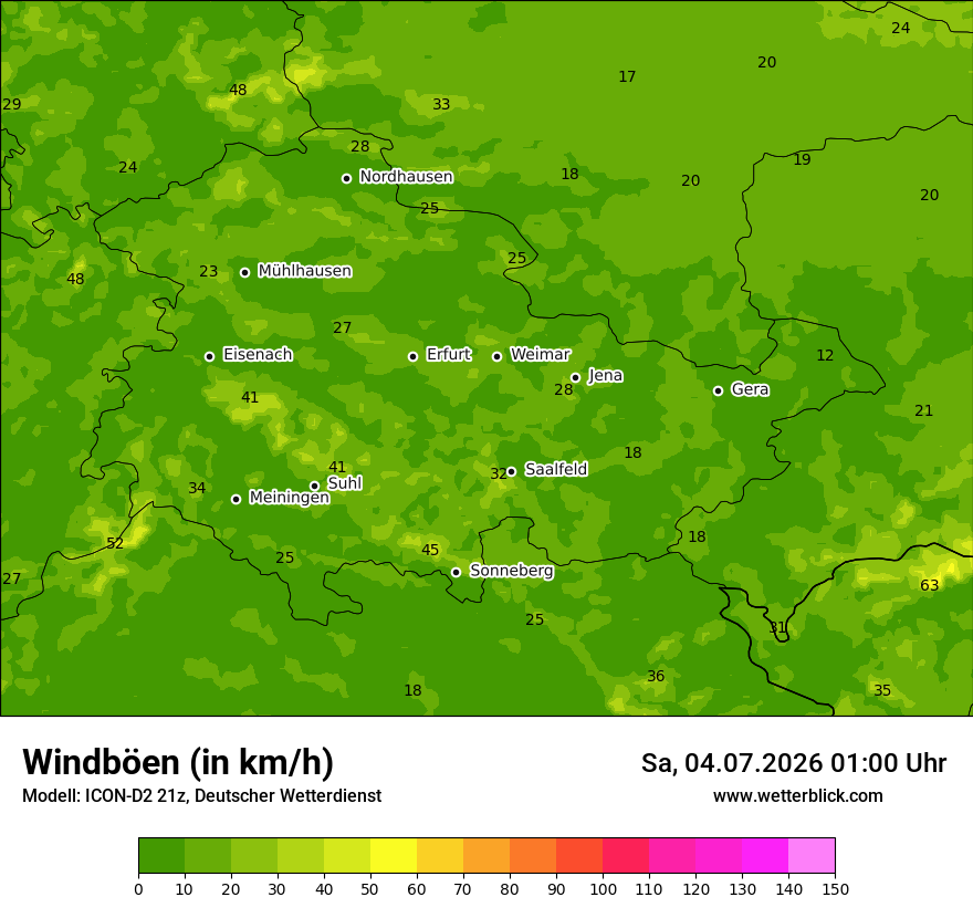 Maximale Windböen