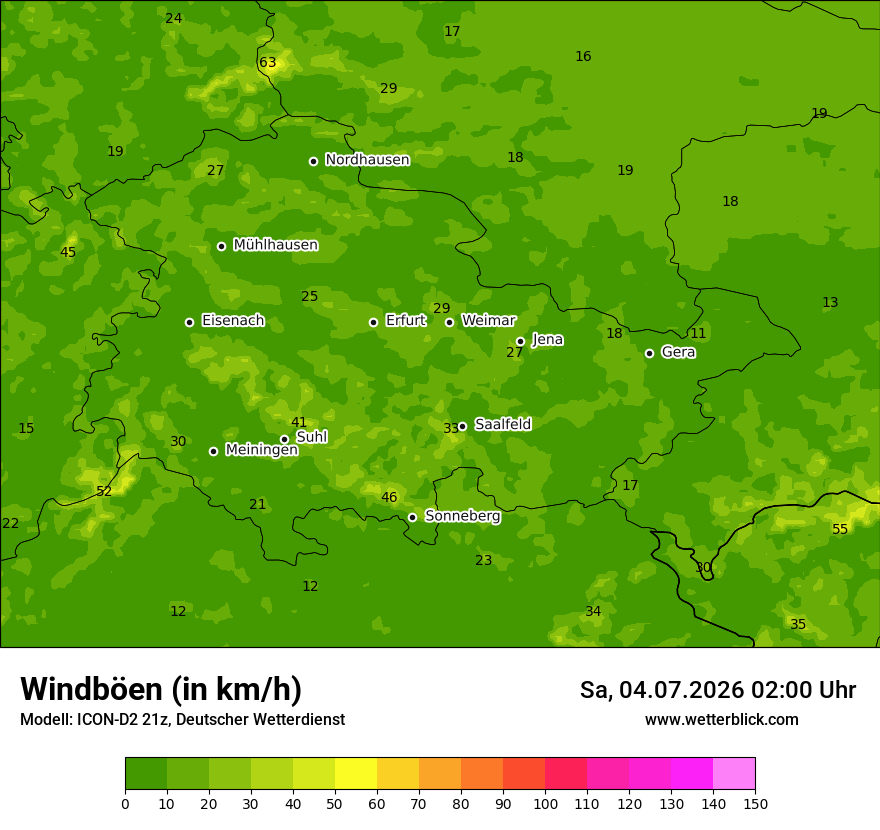 Maximale Windböen