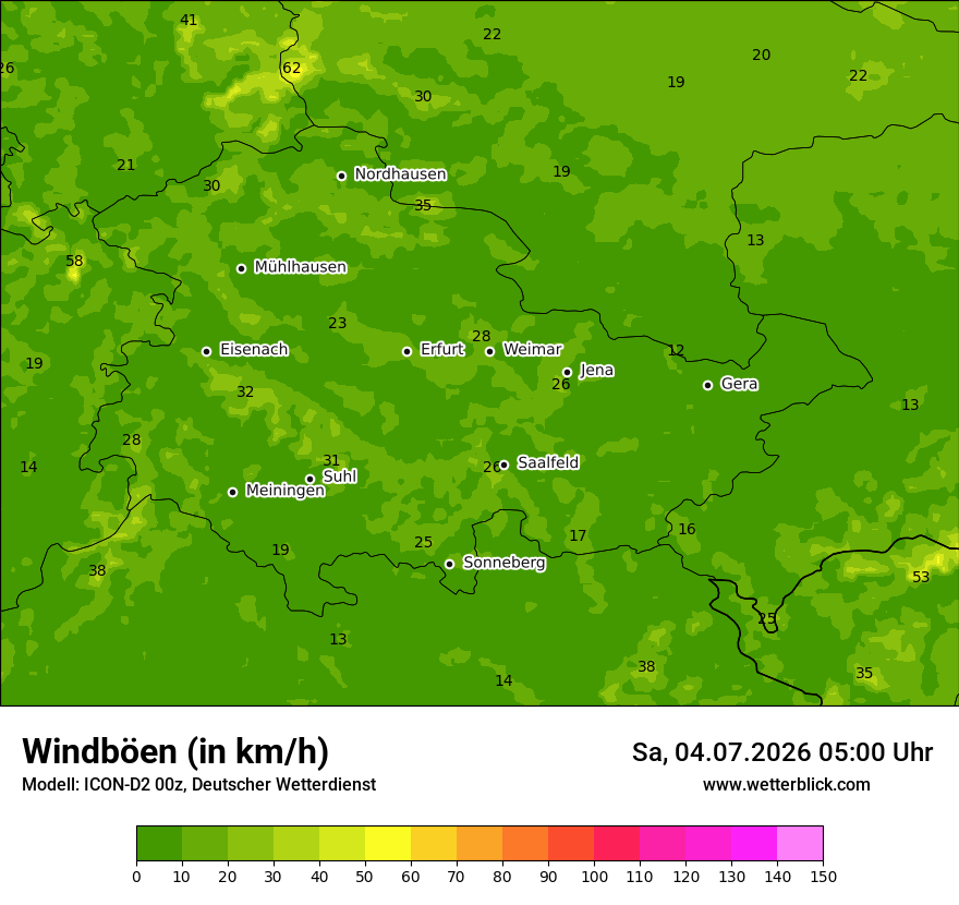 Maximale Windböen