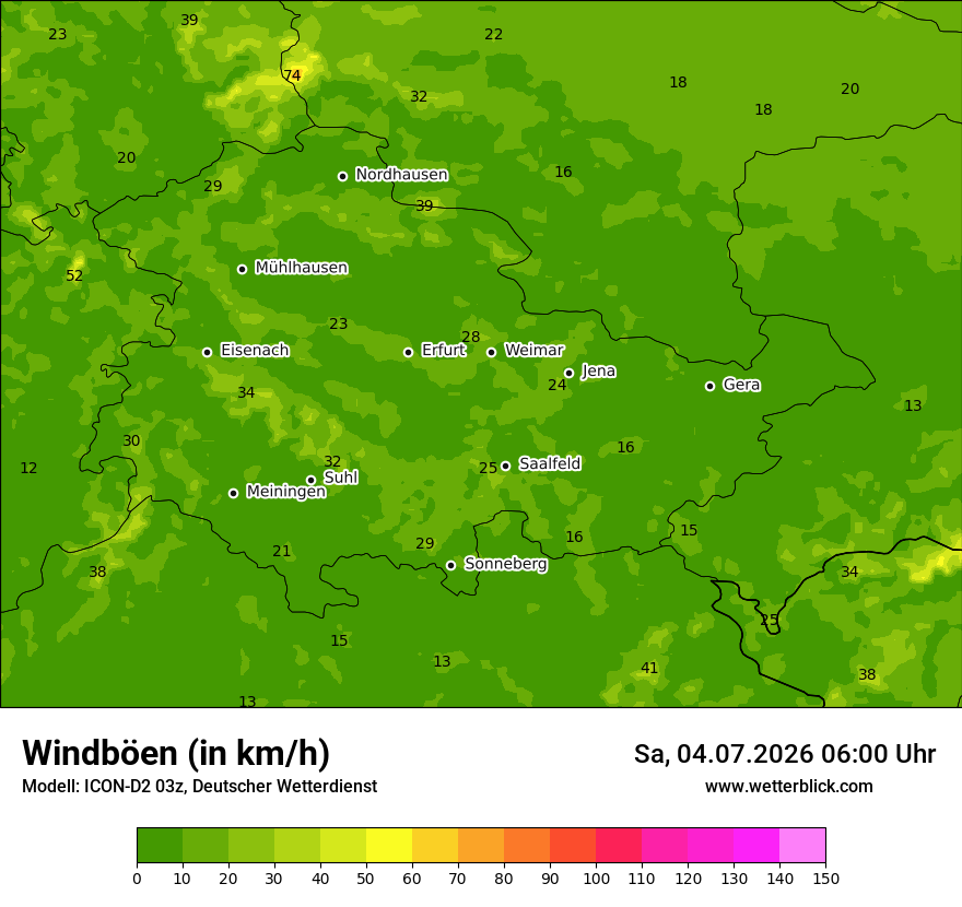 Maximale Windböen