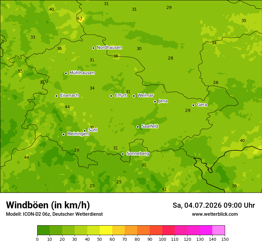 Maximale Windböen