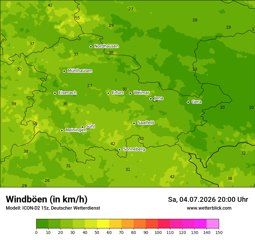 Maximale Windböen