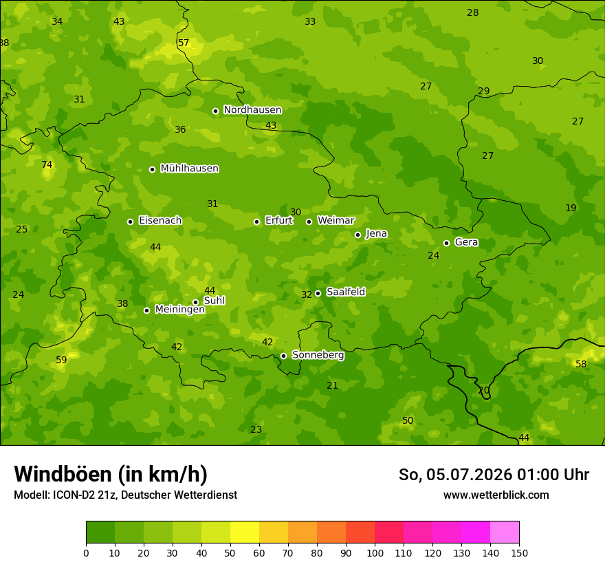 Maximale Windböen