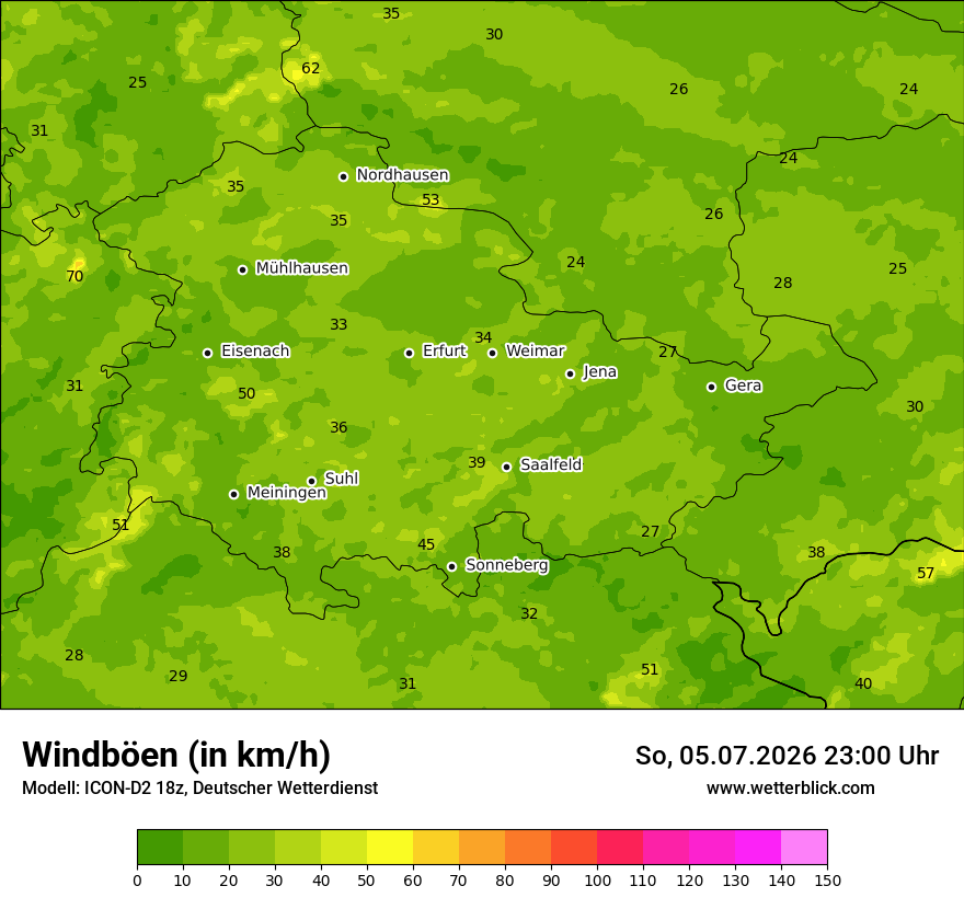 Maximale Windböen