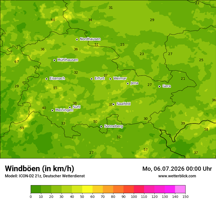 Maximale Windböen