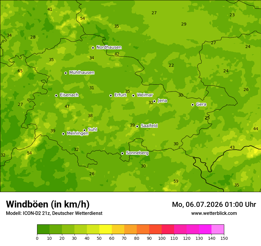 Maximale Windböen