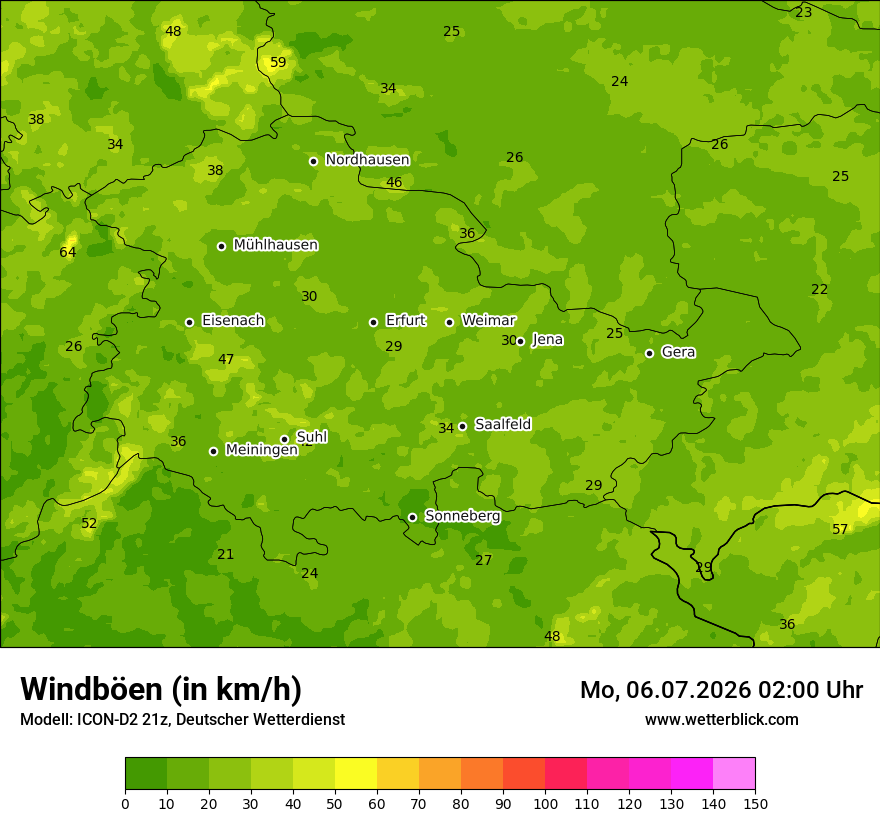 Maximale Windböen