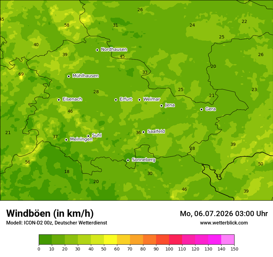 Maximale Windböen