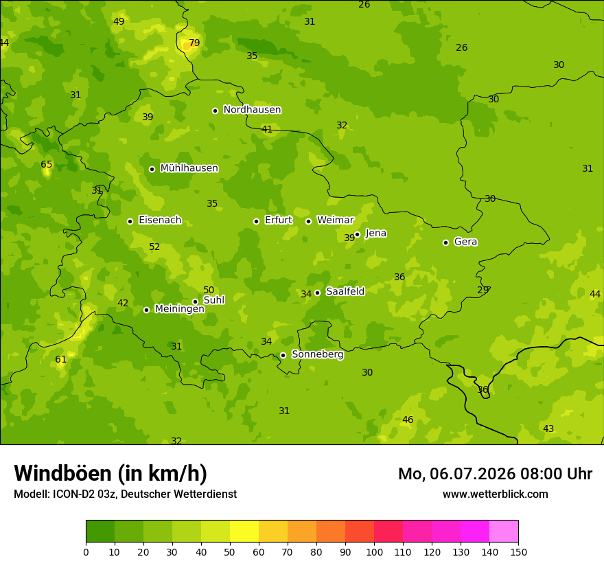 Maximale Windböen