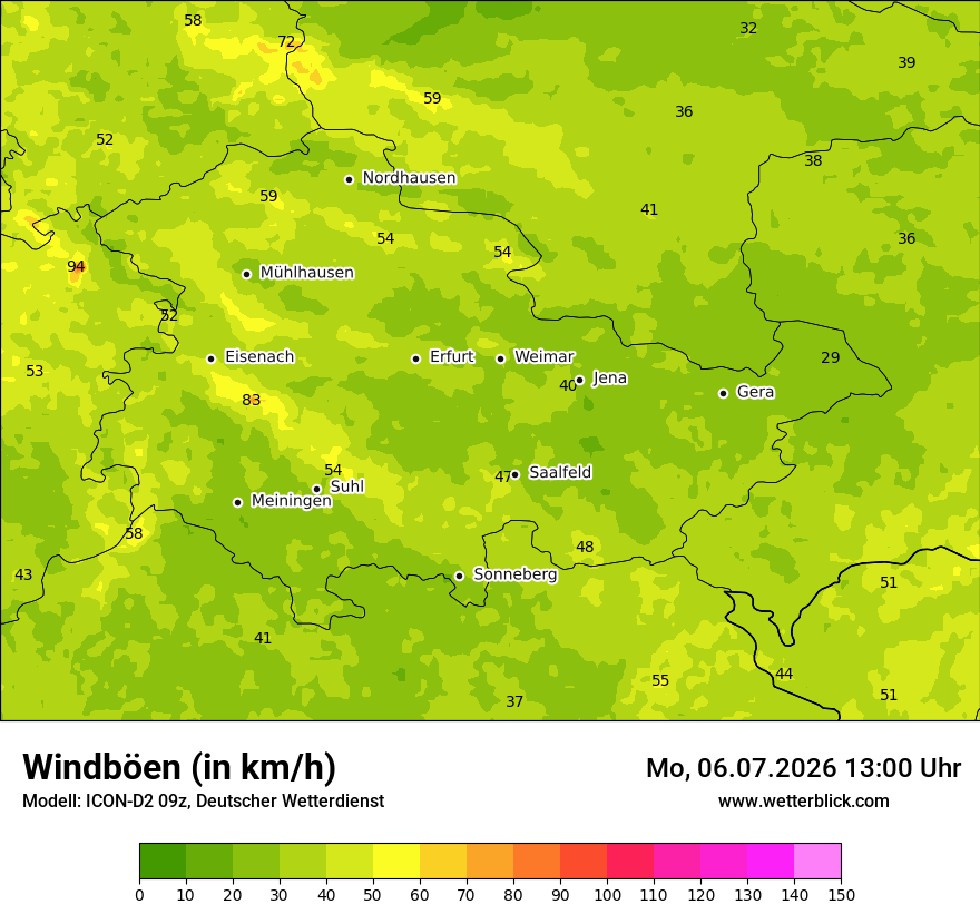 Maximale Windböen