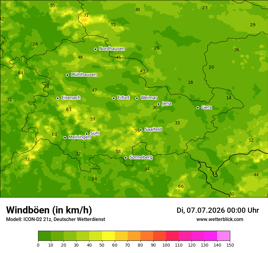 Maximale Windböen