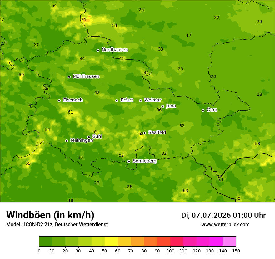 Maximale Windböen