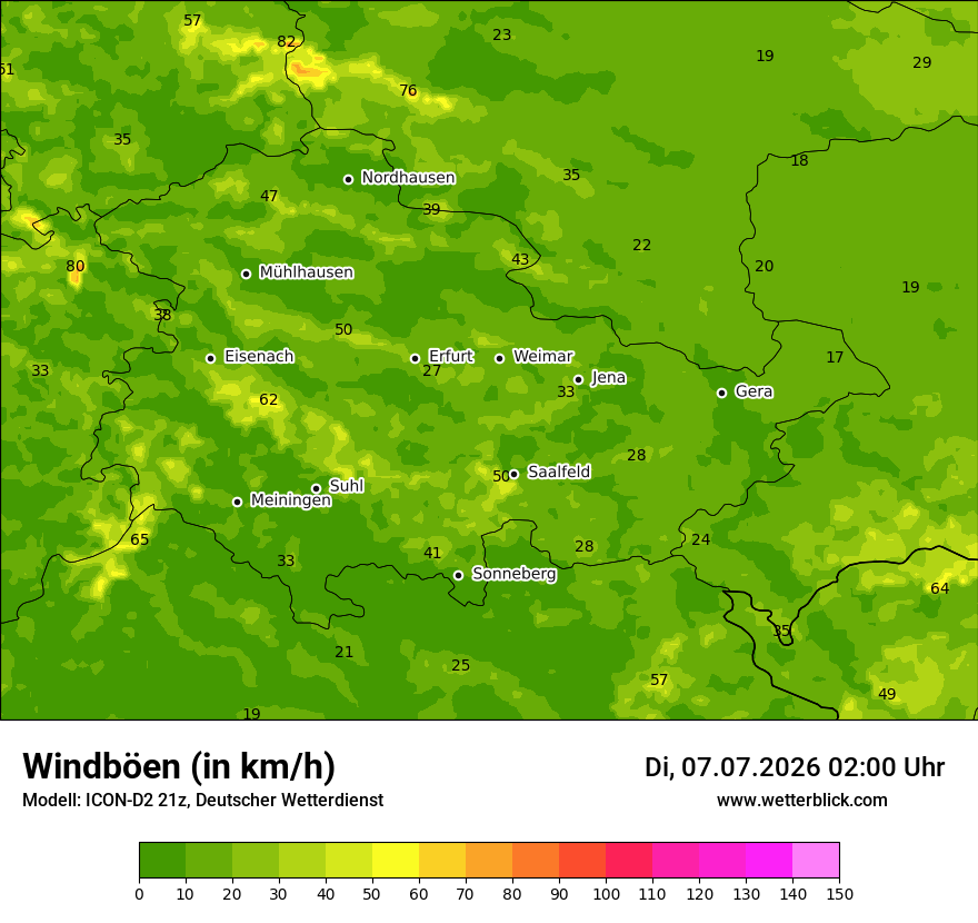 Maximale Windböen