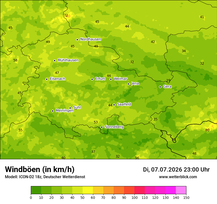 Maximale Windböen