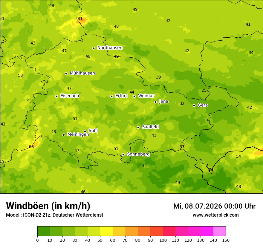 Maximale Windböen