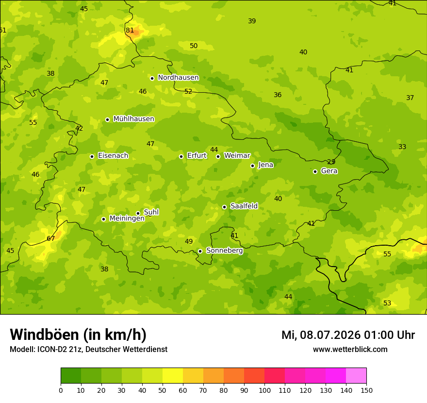 Maximale Windböen