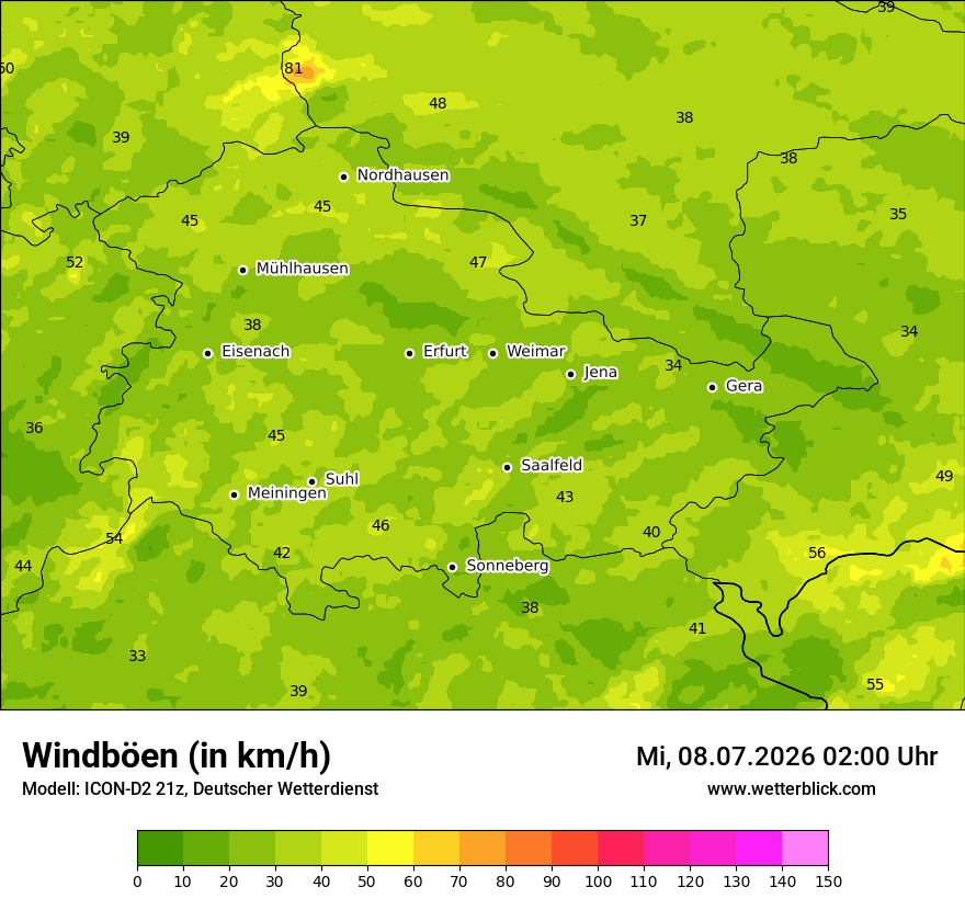 Maximale Windböen