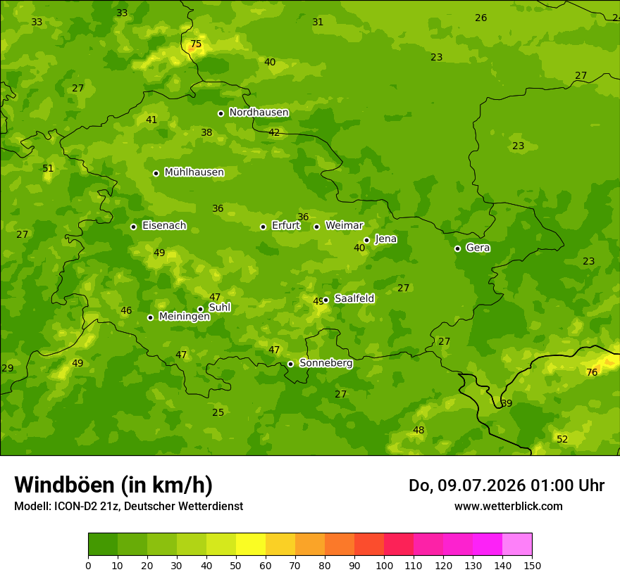 Maximale Windböen