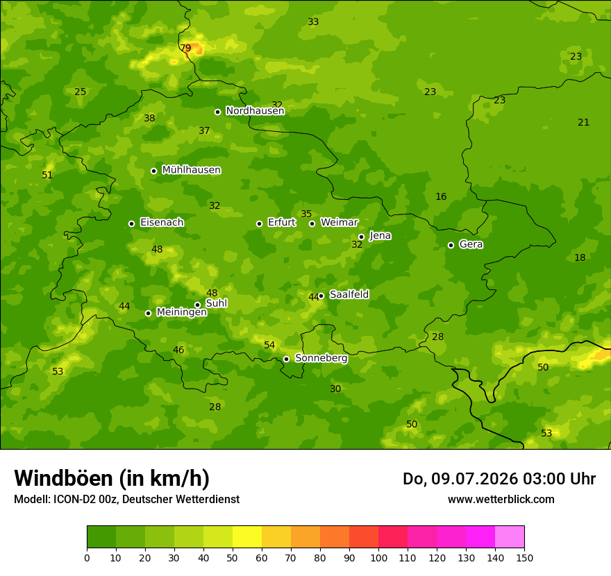 Maximale Windböen