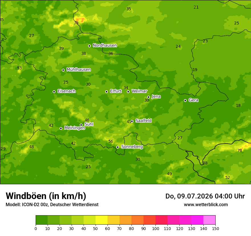 Maximale Windböen