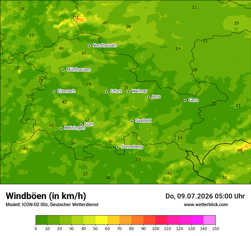 Maximale Windböen
