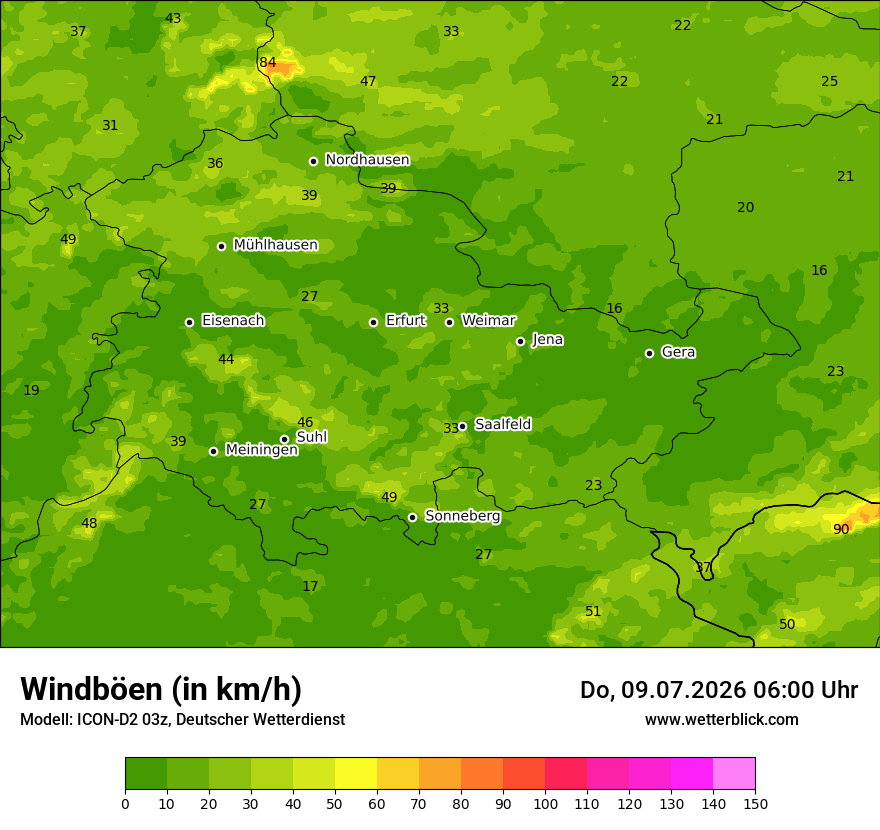Maximale Windböen