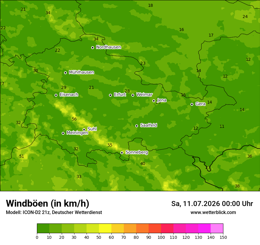 Maximale Windböen