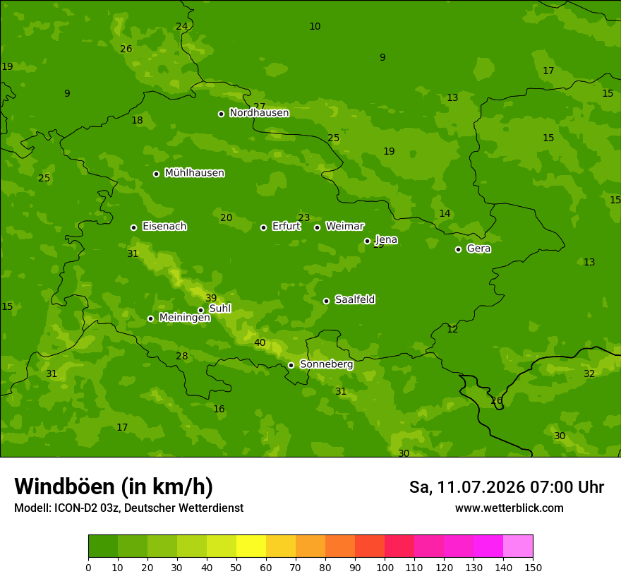 Maximale Windböen