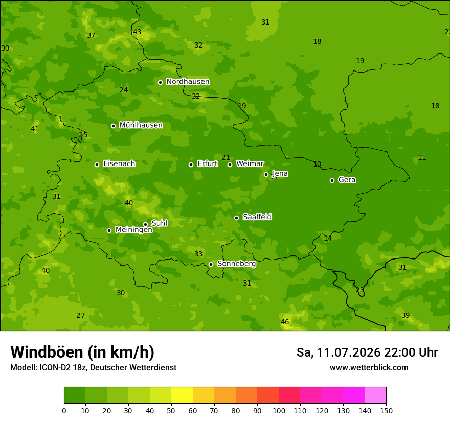 Maximale Windböen