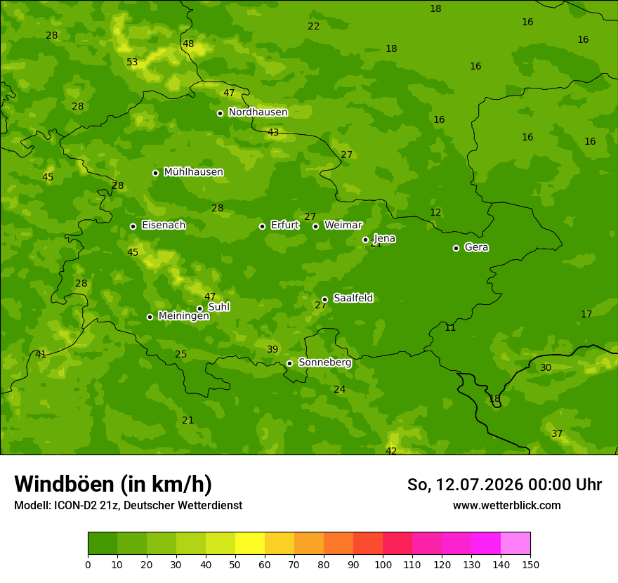 Maximale Windböen