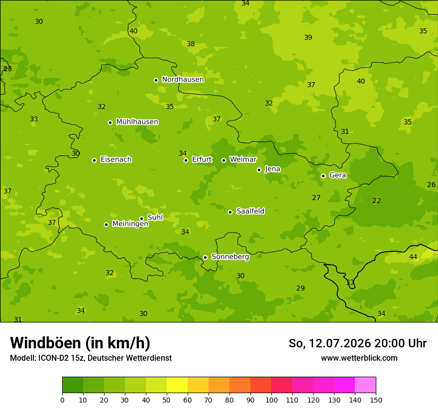 Maximale Windböen