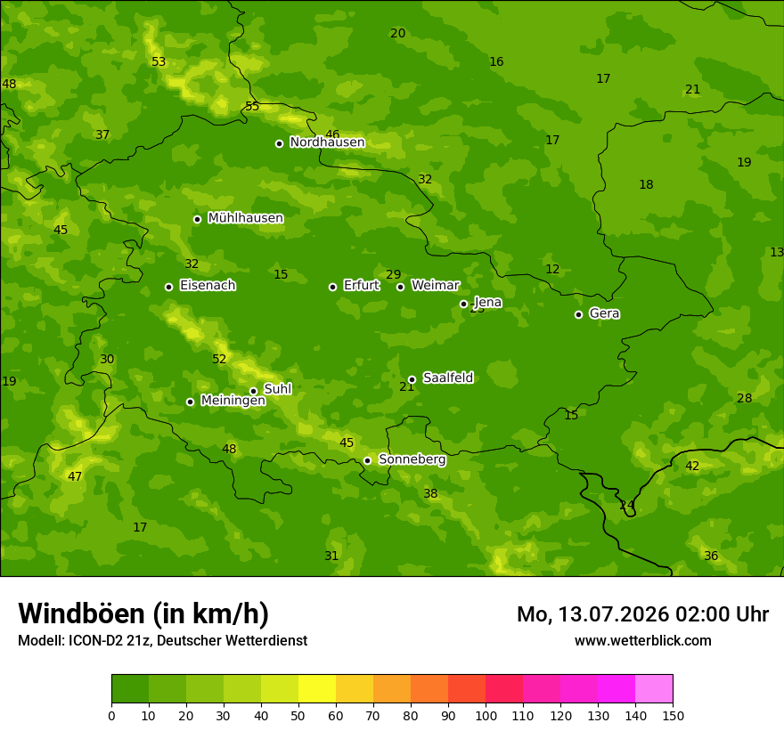 Maximale Windböen