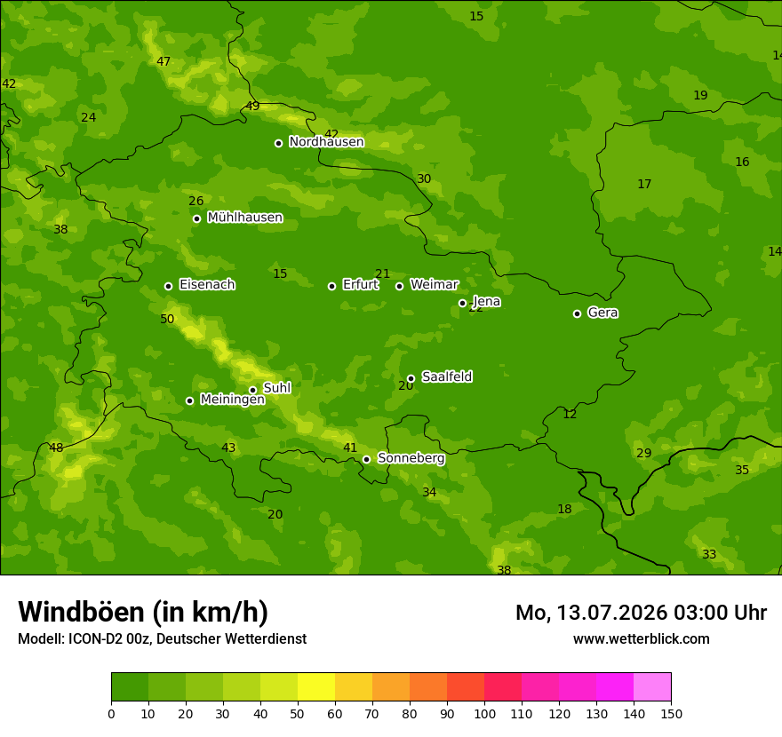Maximale Windböen