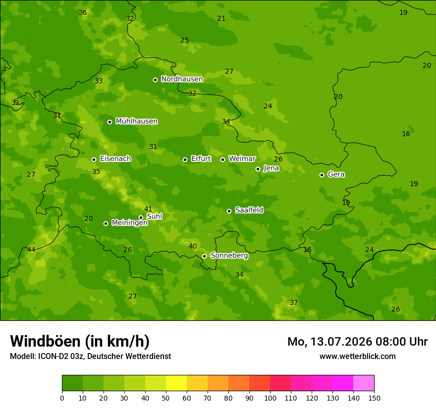 Maximale Windböen