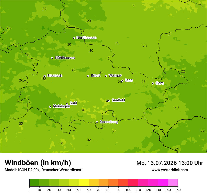 Maximale Windböen