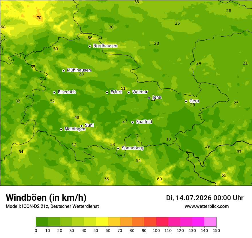 Maximale Windböen