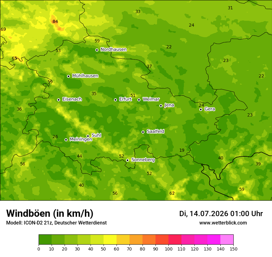Maximale Windböen