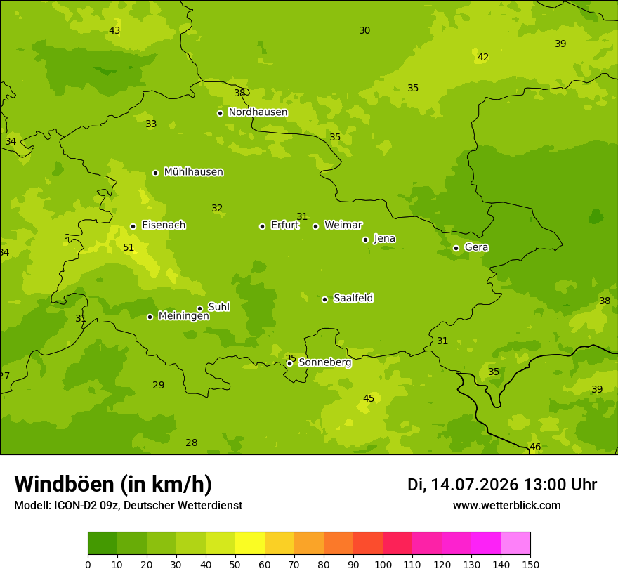 Maximale Windböen