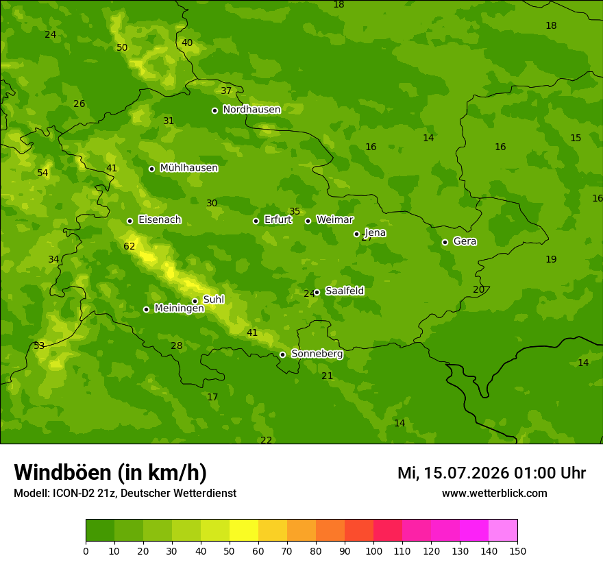 Maximale Windböen