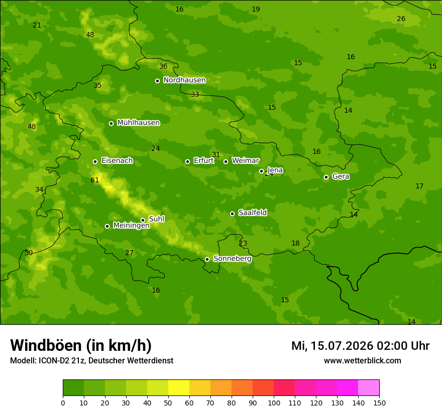 Maximale Windböen
