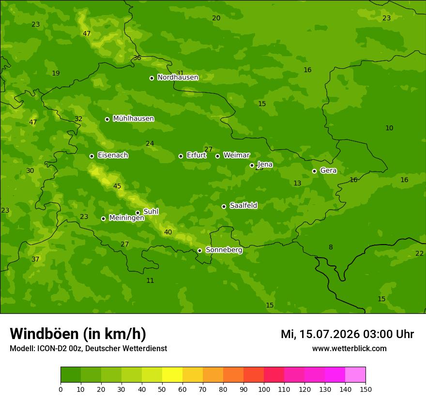 Maximale Windböen