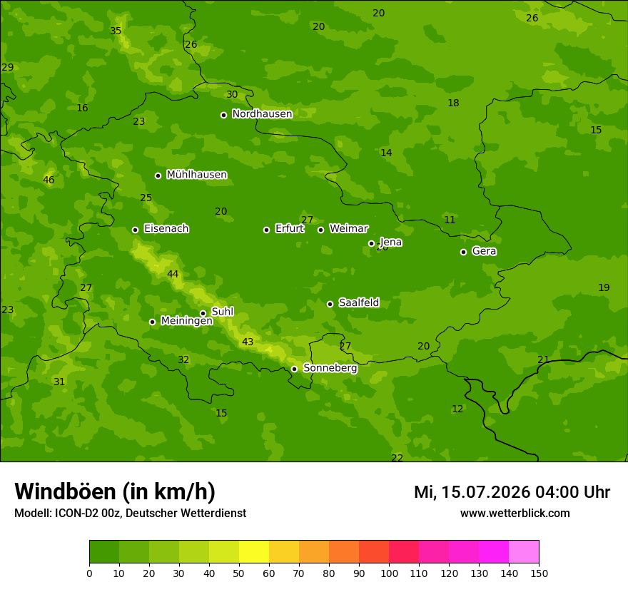 Maximale Windböen