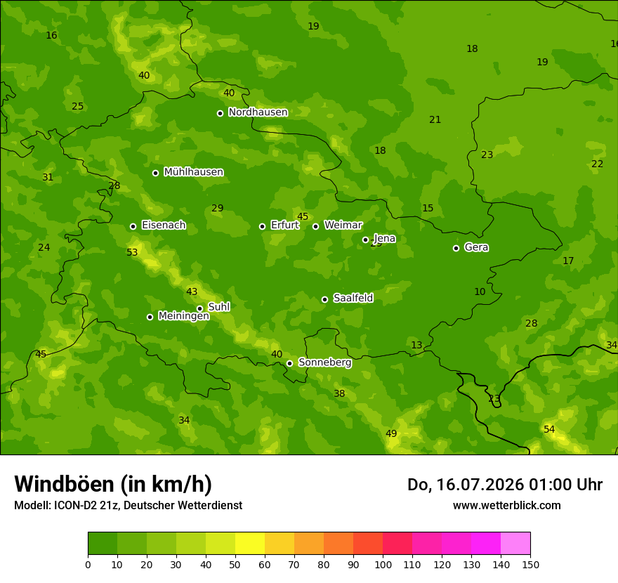 Maximale Windböen