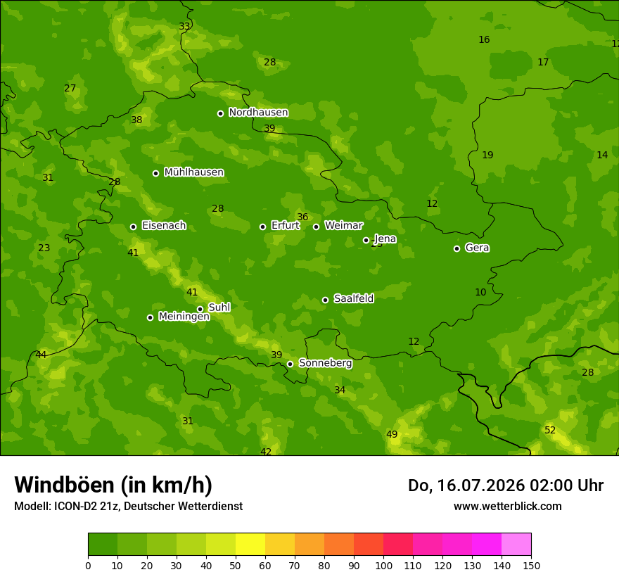 Maximale Windböen