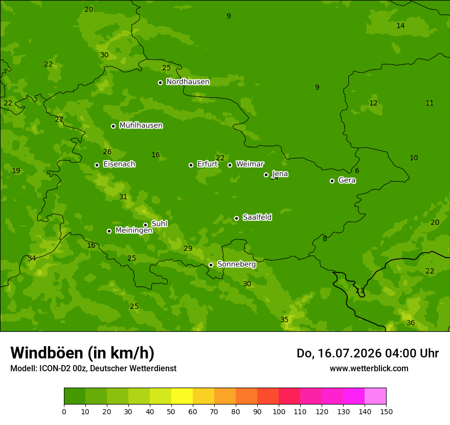 Maximale Windböen