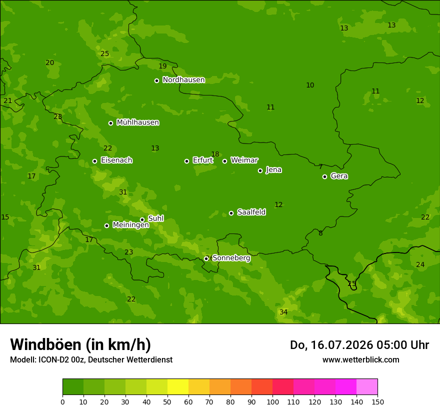 Maximale Windböen