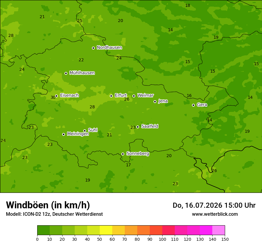 Maximale Windböen