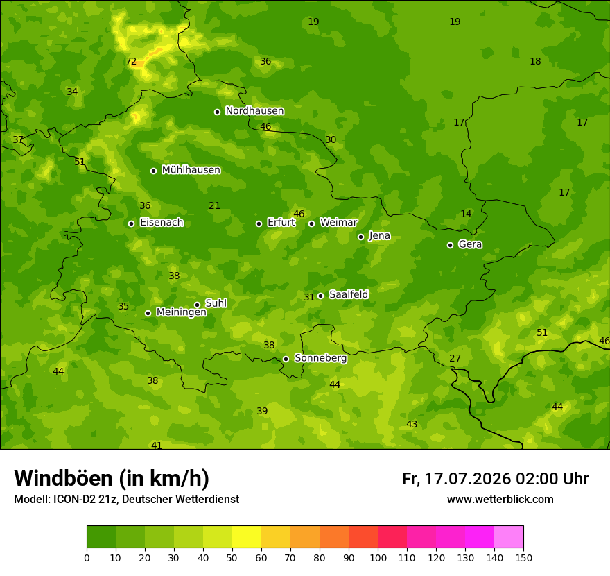 Maximale Windböen