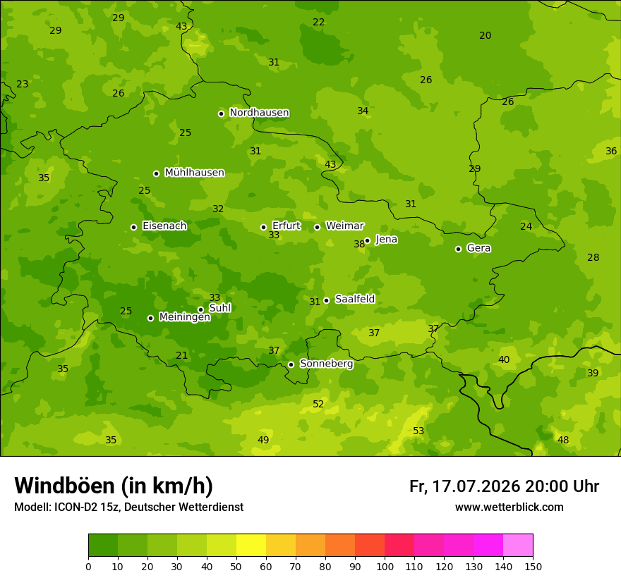 Maximale Windböen