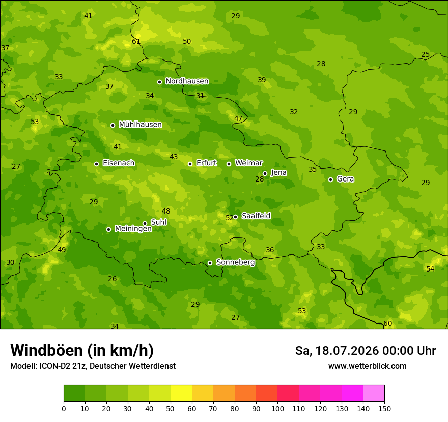 Maximale Windböen